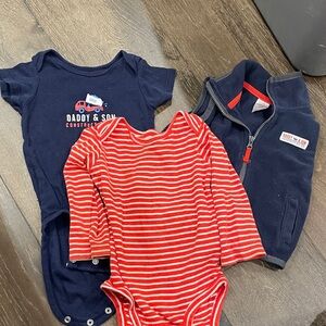 Carter's Navy and Red Bodysuit Set